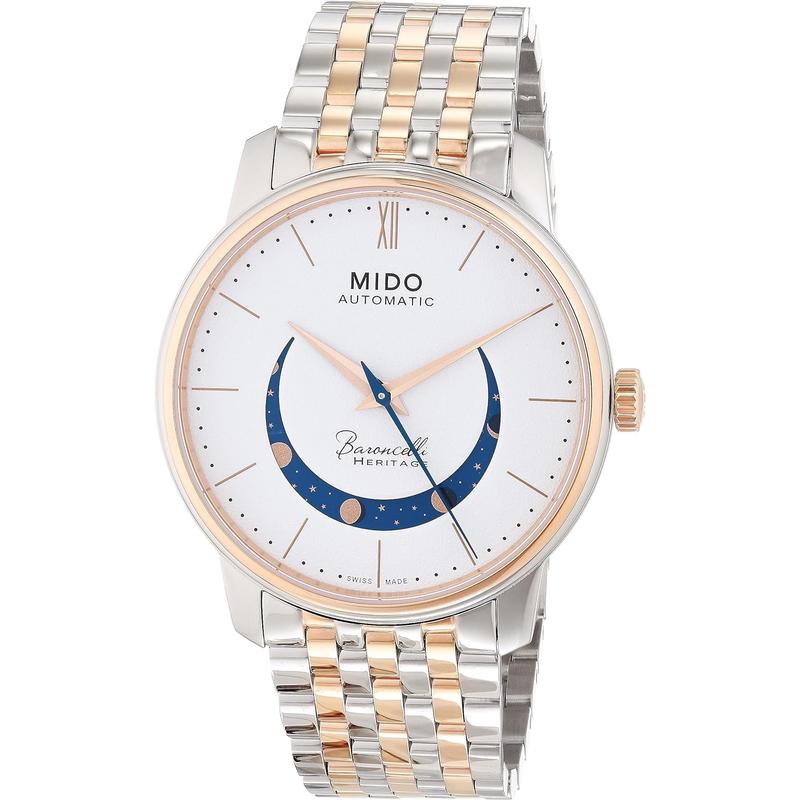 Mido/美度瑞士腕表白盘玫瑰金钢带自动机械男表