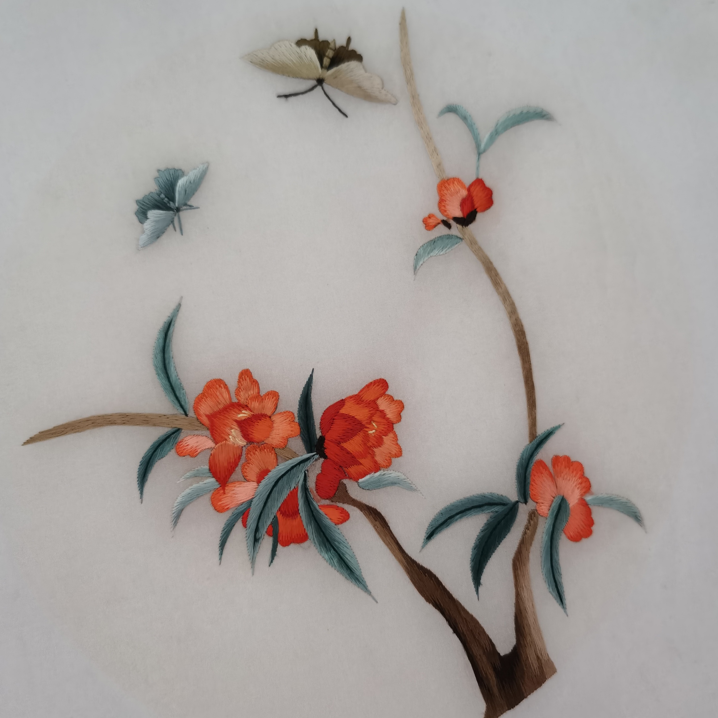 [包邮] 苏绣diy初学套件 蝴蝶花草图 手工刺绣自学装饰画材料包图片