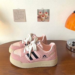 厚底运动休闲鞋 小众板鞋 运动鞋 百搭复古港风学院风格 女2025春夏季