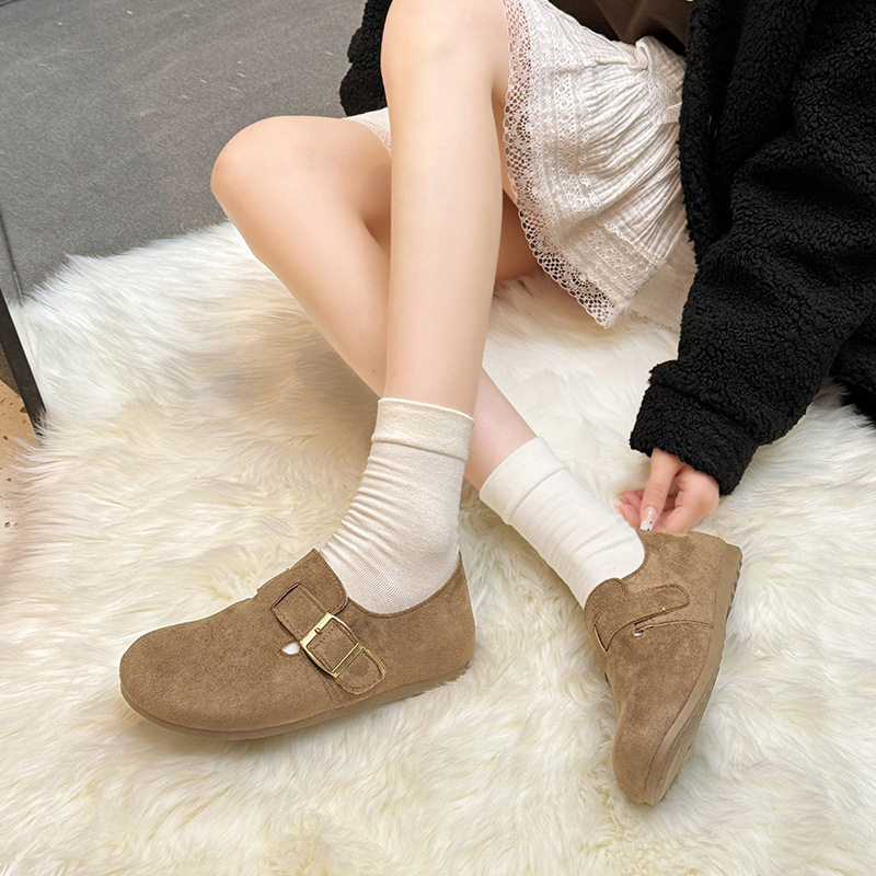 复古全包勃肯鞋女2026春季新款丑萌厚底豆豆鞋一脚蹬懒人博肯单鞋,女鞋,时尚休闲鞋,淘宝优惠券,粉丝福利购,淘宝优惠卷