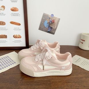 韩版多巴胺少女心德训板鞋女2025夏季新款小众百搭圆头学生小白鞋