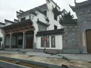 小青瓦筒瓦板瓦徽派砖雕浮雕如意门楼照壁墙吻兽翘角马头墙镂空砖