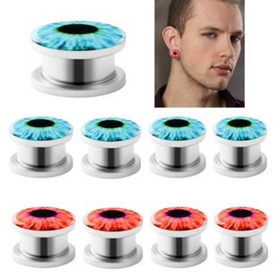 钛钢恶魔之眼耳扩 个性夸张滴油眼球耳廓 扩耳耳钉男女款穿刺饰品