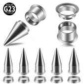 G23钛内牙二合一滑轮尖锥三件套扩耳工具 双喇叭耳廓耳洞撑大耳扩