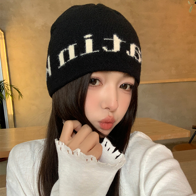 2023新款小众针织包头毛线冷帽