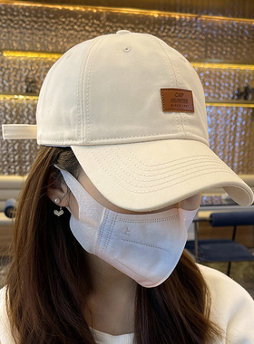 美式复古潮牌棒球帽女秋冬韩版小众百搭显脸小软顶鸭舌帽帽子男