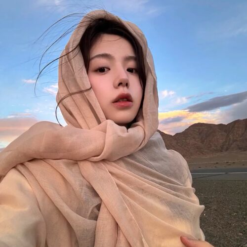 旅游度假防晒薄款棉麻披肩外搭女