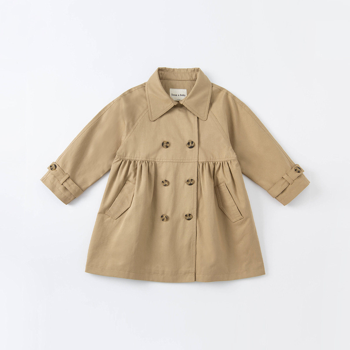 [연예인 같은 스타일] 데이비드 벨라 아동복 여아용 윈드 브레이커 빅 아동용 영국식 탑 아동용 가을 겨울 자켓