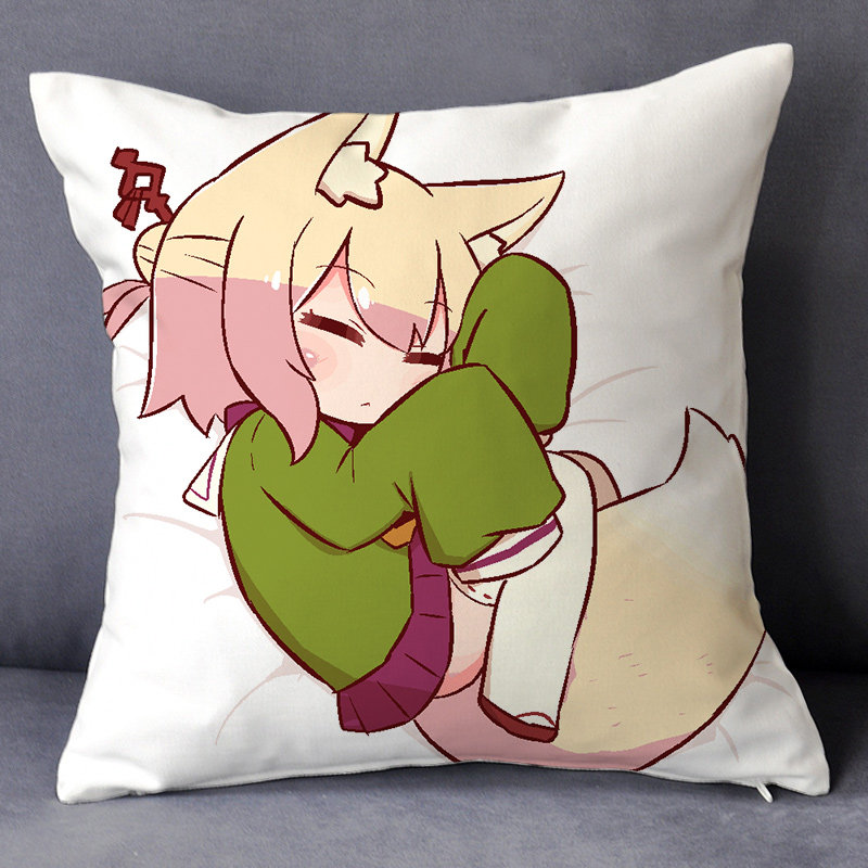 老胡店ケモミミちゃん兽耳kemomimi酱绿衣服金发狐狸ながユー抱枕