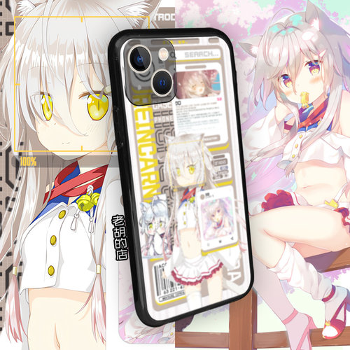 樱花萌放小黑周边液态硅胶手机壳