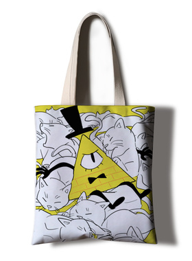 Gravity Falls怪诞小镇比尔塞弗来图定制环保购物单肩包DIY帆布袋