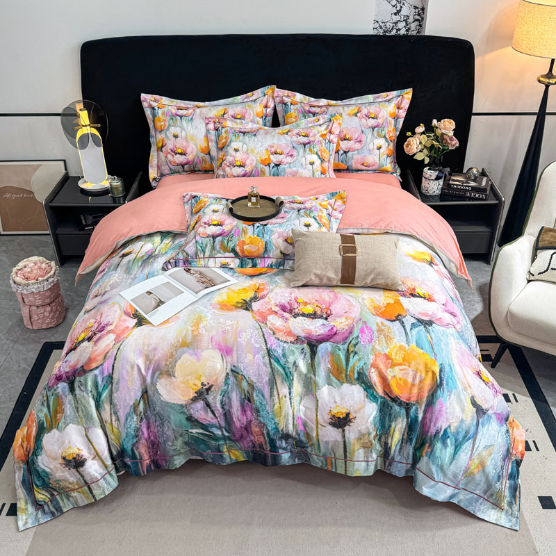 欧式高精密贡缎提花全棉四件套纯棉4件套床上用品结婚庆床品被套