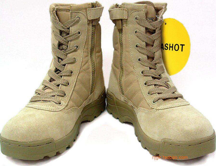 Boots militaires AYERS en cuir - dérapage - Ref 1397833 Image 4