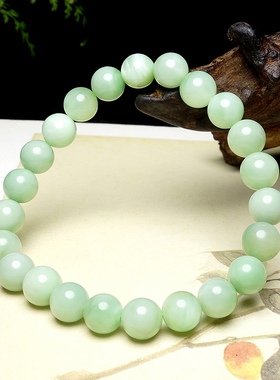 和田玉碧玉油润圆珠手串女款