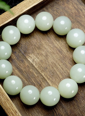 收藏级和田玉油润圆珠手串