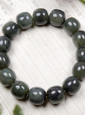 天然新疆和田玉青花油润手串