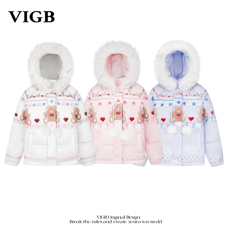 VIGB 原创国潮美式费尔岛连帽棉服外套男女设计感秋冬棉衣外套潮,男装,棉衣,淘宝优惠券,粉丝福利购,淘宝优惠卷