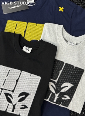 VIGB 原创国潮美式复古立体刺绣t恤设计感男女同款短袖新款半袖