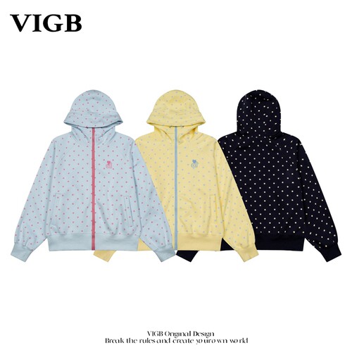 VIGB原创拼色连帽拉链卫衣外套