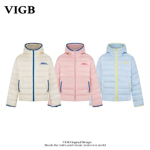 VIGB 原创国潮美式简约连帽排骨羽绒服冬季保暖设计感宽松外套潮