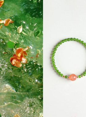 Shang原创新中式天然和田玉手链女款碧玉冰飘南红手串节日礼物