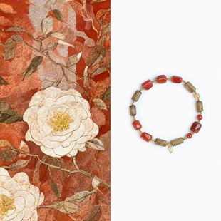 Shang原創(chuàng)「春知棠」新中式 國風(fēng)天然南紅沉香手串女手工串珠手鏈