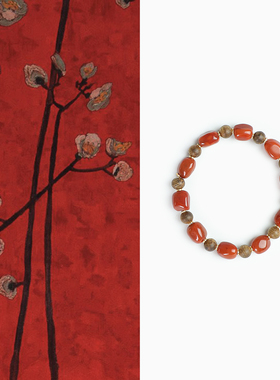 Shang原创「如愿」天然沉香南红玛瑙手串女奇楠沉香手链妈妈礼物