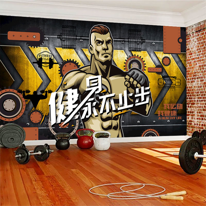健身房自粘海报壁纸拳击