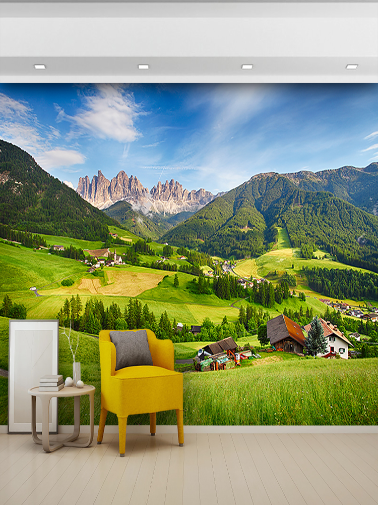 自粘自然山水风景画墙贴