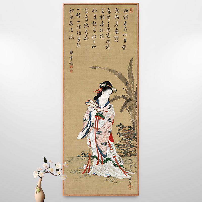 仕女图日式挂画和风古代美女画人物日本装饰画走廊过道竖版壁画