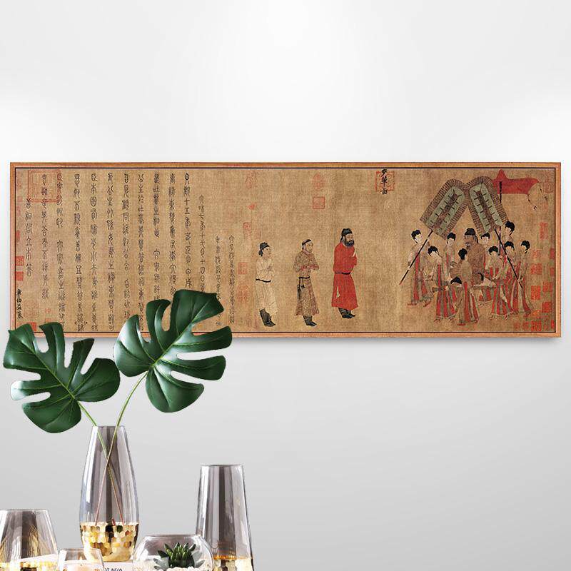 阎立本步辇图古画唐代唐朝挂画仿古新中式装饰画中国十大传世名画