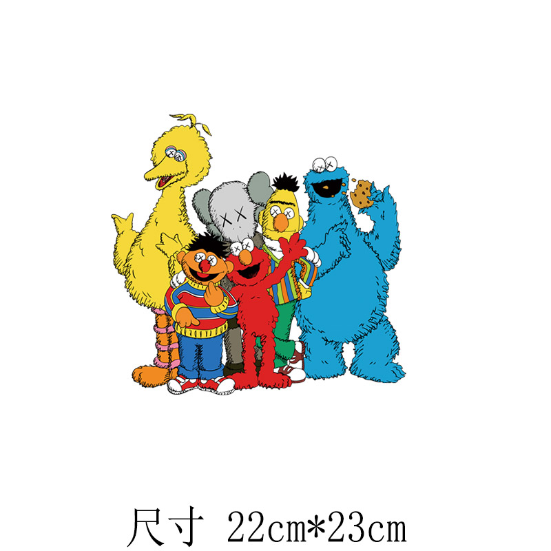 芝麻街人物5人组美国动画片角色关爱儿童热转印烫印