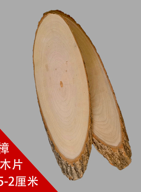 香樟椭圆带皮年轮原木片香气招牌DIY彩绘画装饰门牌挂牌模型底座