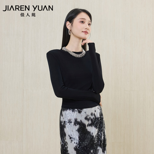 佳人苑T恤圆领镂空设计