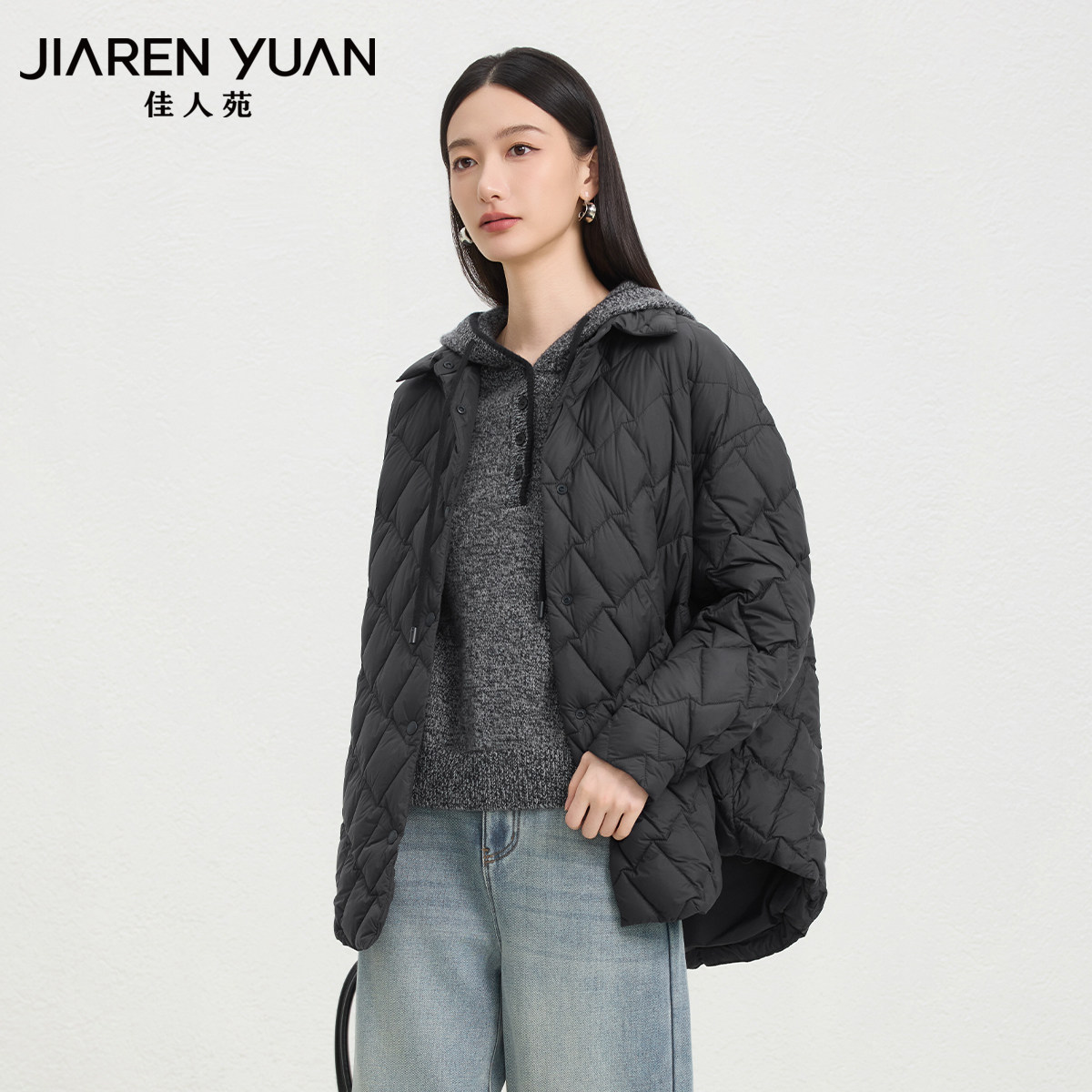 佳人苑羽绒服弧形下摆