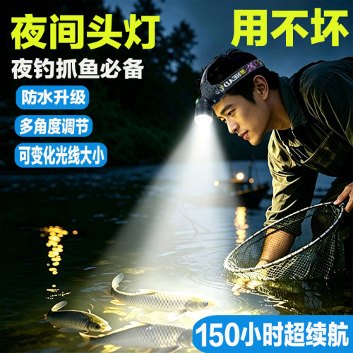 新款头灯户外登山超亮头戴式头灯