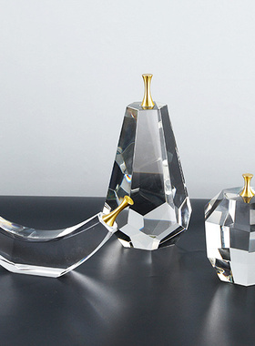 几何轻奢风样板间水晶客厅桌面