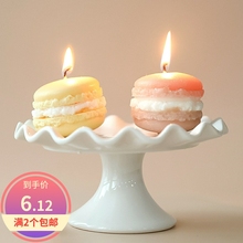 创意马卡龙蛋糕汉堡包彩色精油香薰蜡烛甜品食物生日布置装饰摆件