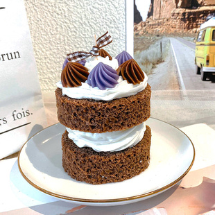 生日庆祝创意高级感朱古力蛋糕造型艺术香薰蜡烛蓝风铃小礼物摆件