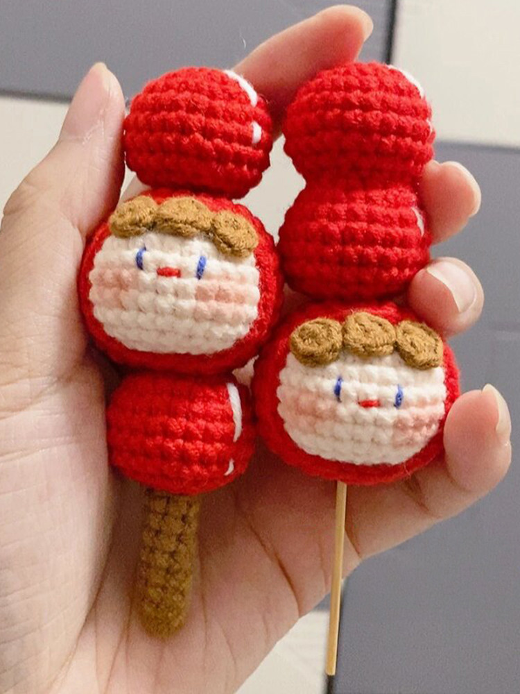 크리 에이 티브 DIY 인형 크로 셰 뜨개질 양모 설탕에 절인 HAWS 만두 뜨개질 재료 패키지 수제 키 체인 펜던트 선물