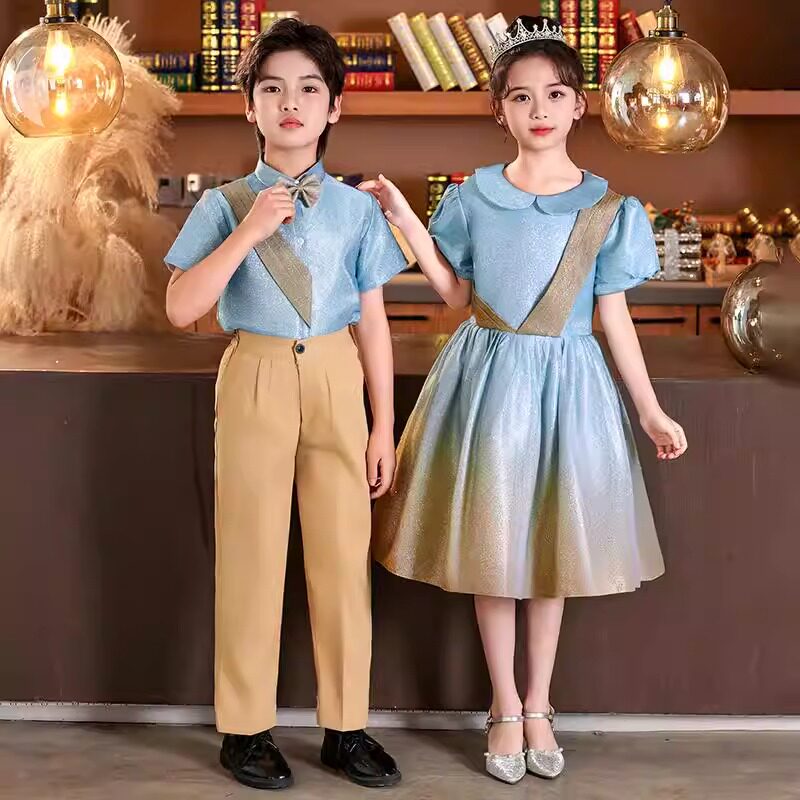 儿童小学生大合唱朗诵比赛表演服初中生合唱团演出服装主持人礼服