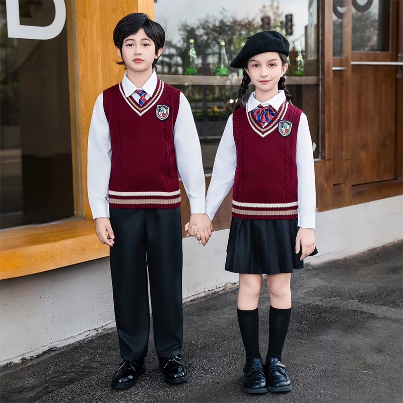 儿童团体演讲朗诵演出服中小学生大合唱班服幼儿园学院风表演服冬