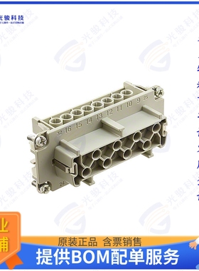 C14610B0160021连接器 INSERT FEMALE 16POS+1GND SCREW