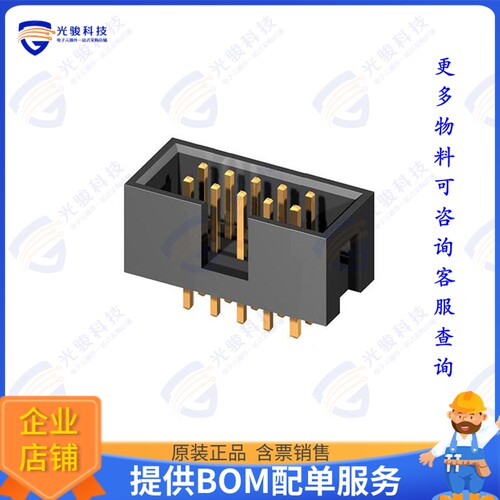 CH87102V200 连接器2.54MM(.100) DUAL ROW BOARD STRA