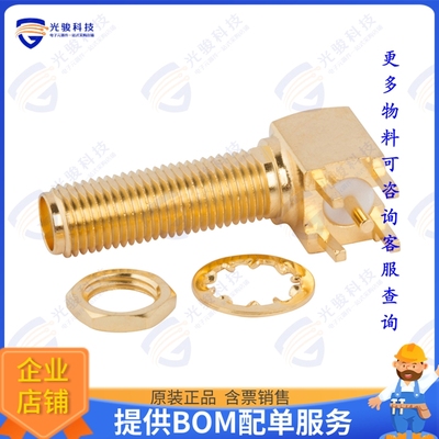 132203-16 连接器SMA RIGHT ANGLE PCB JACK, THROUG