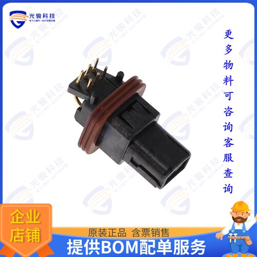 D369-B66-NS4-119P 连接器369 6 WAY PANEL MNT REC, 90 PCB