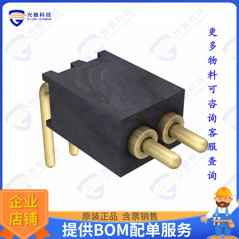 854-22-002-20-001101 连接器CONN SPRING PISTON 2POS R/A PCB