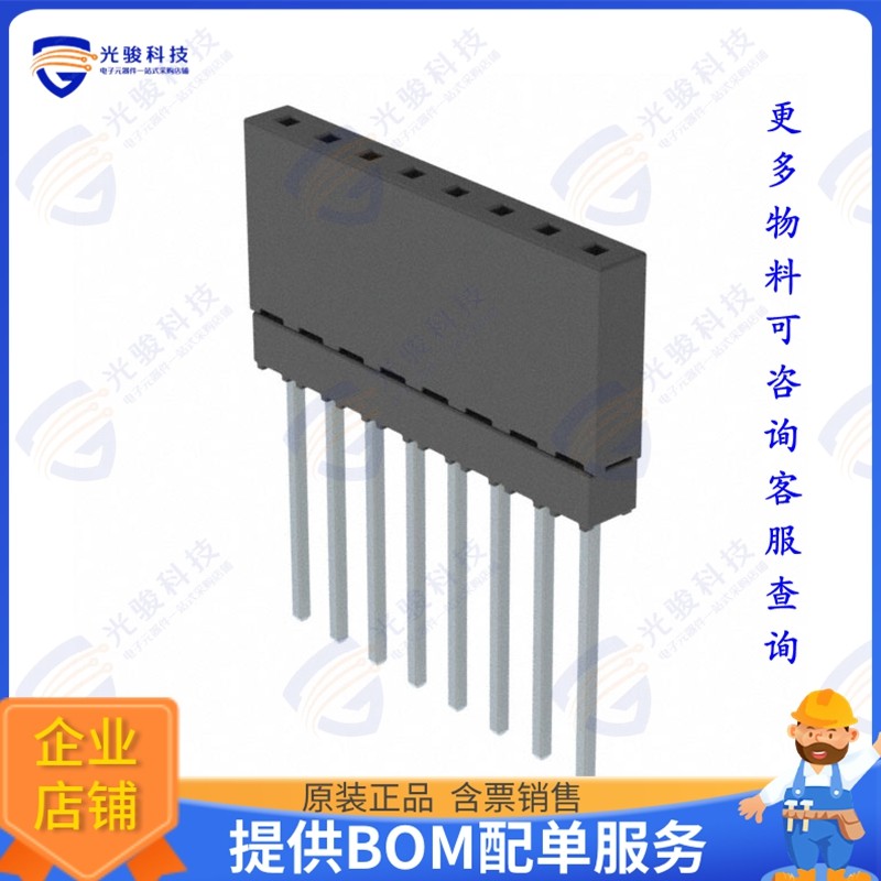 ESQ-108-14-L-S 连接器CONN SOCKET 8POS 0.1 GOLD PCB