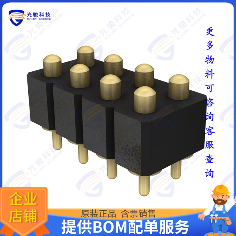 823-22-008-10-001101 连接器CONN SPRING PISTON 8POS PCB