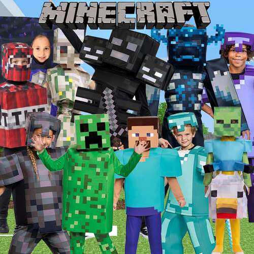 我的世界cos服万圣节儿童cosplay角色扮演Minecraft方块世界道具